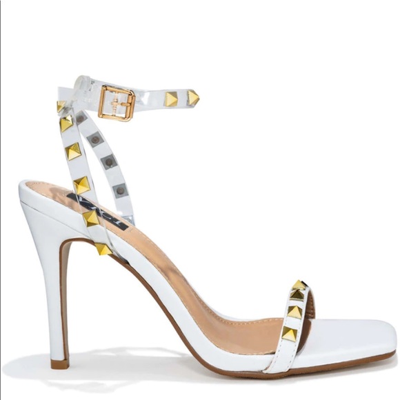 Vici Olga Studded Square Toe Heel with Clear Strap 8.5 - Picture 2 of 8